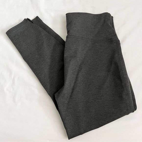 Spanx Leggings Sz XL Ankle Length Ponte Hem Slit dark gray - Picture 1 of 7